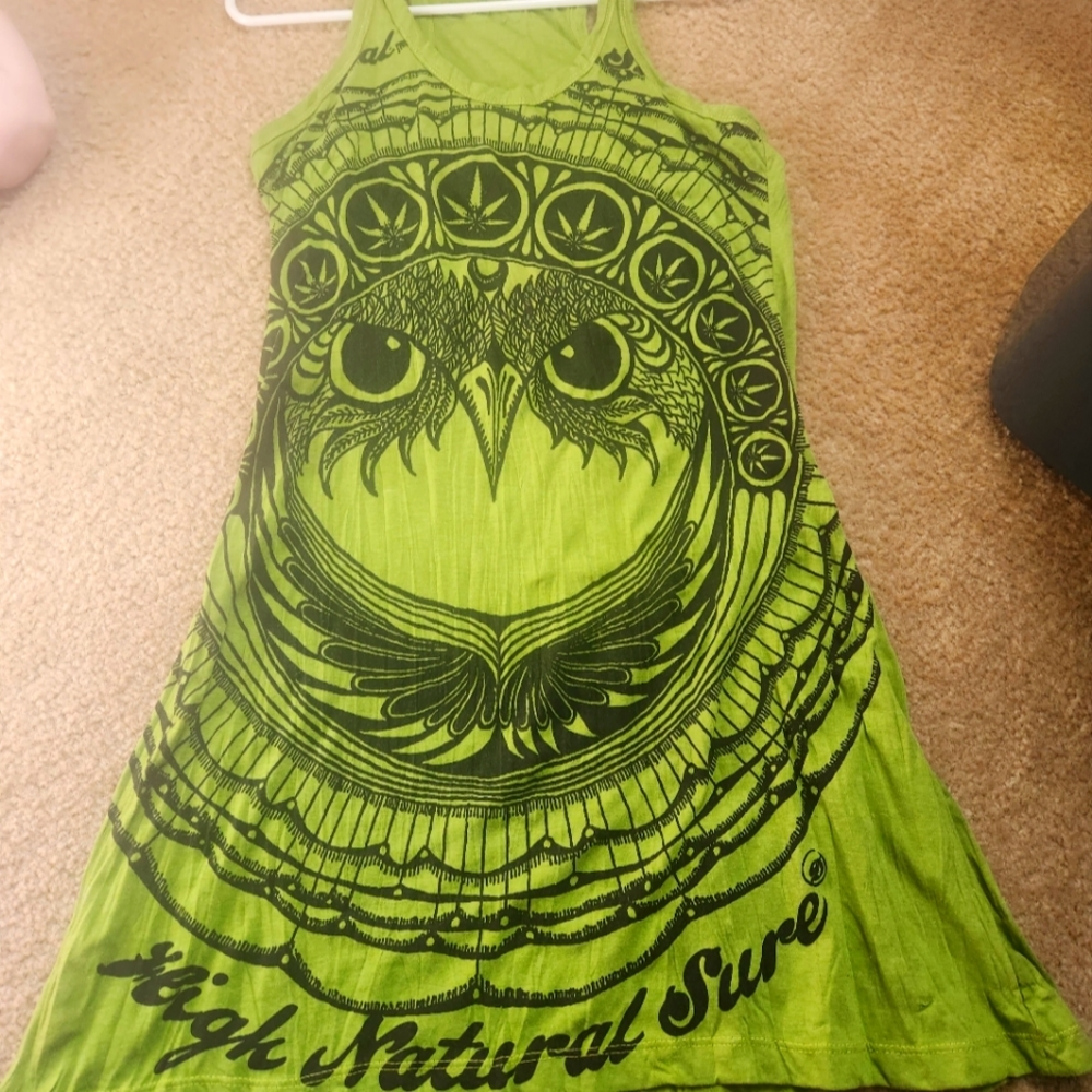 Green hippy dress
